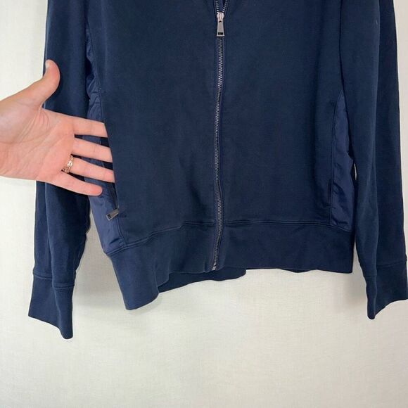Polo Ralph Lauren Navy Mixed Media Full Zip Jacket Men’s Medium Modern Gropcore - Picture 3 of 9